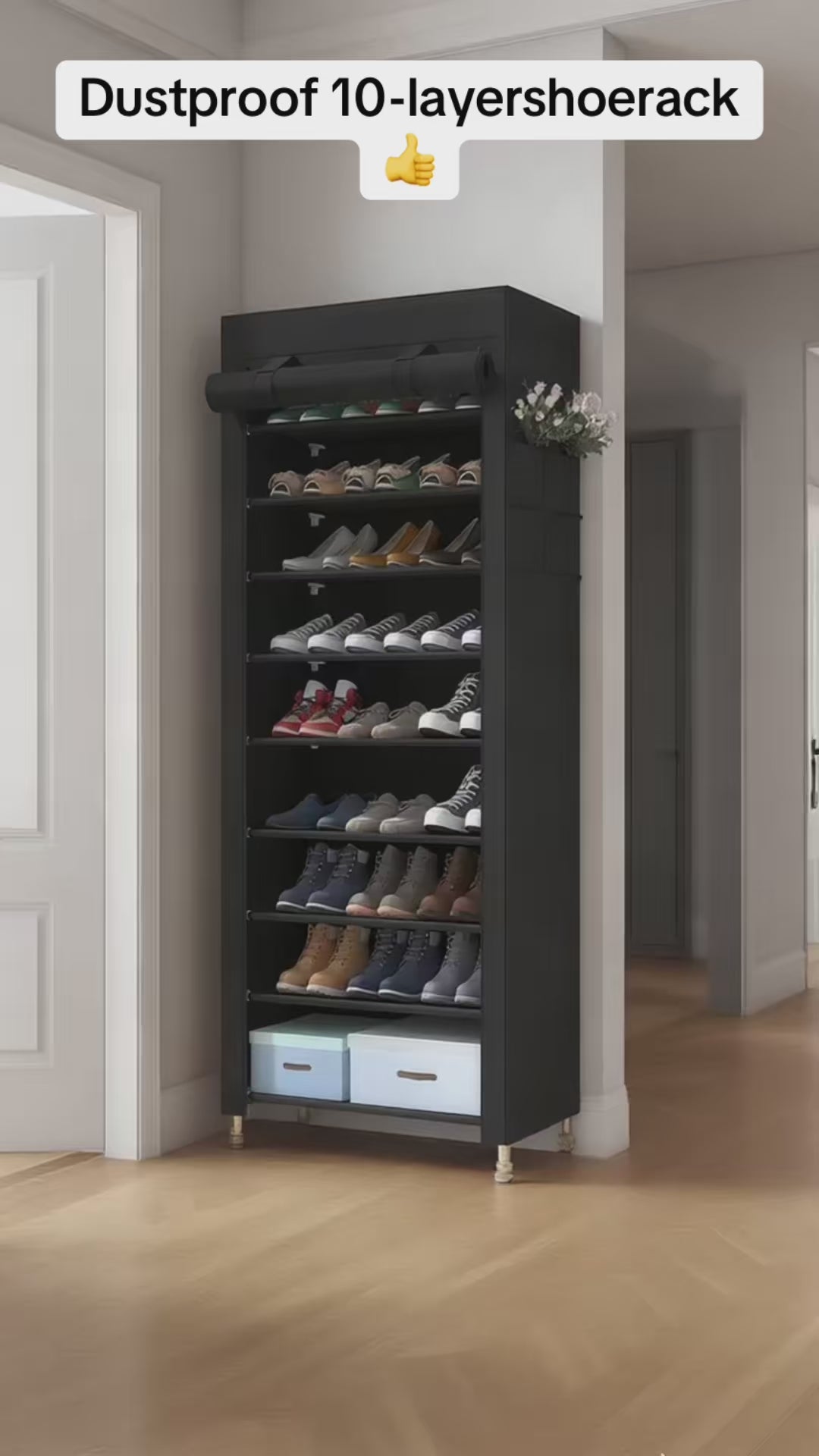 6 Rack Collapsible Wardrobe Cabinet and Shoe Rack
